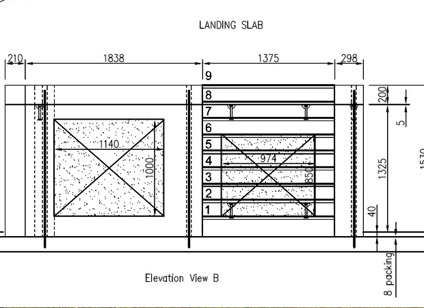 Visual Concrete general assembly design with reinforcement, fixing and lifting details