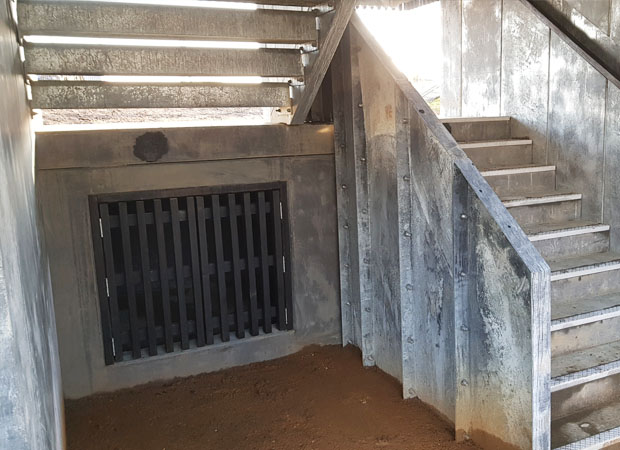 Visual Concrete sairs and landing design with steel work built on top