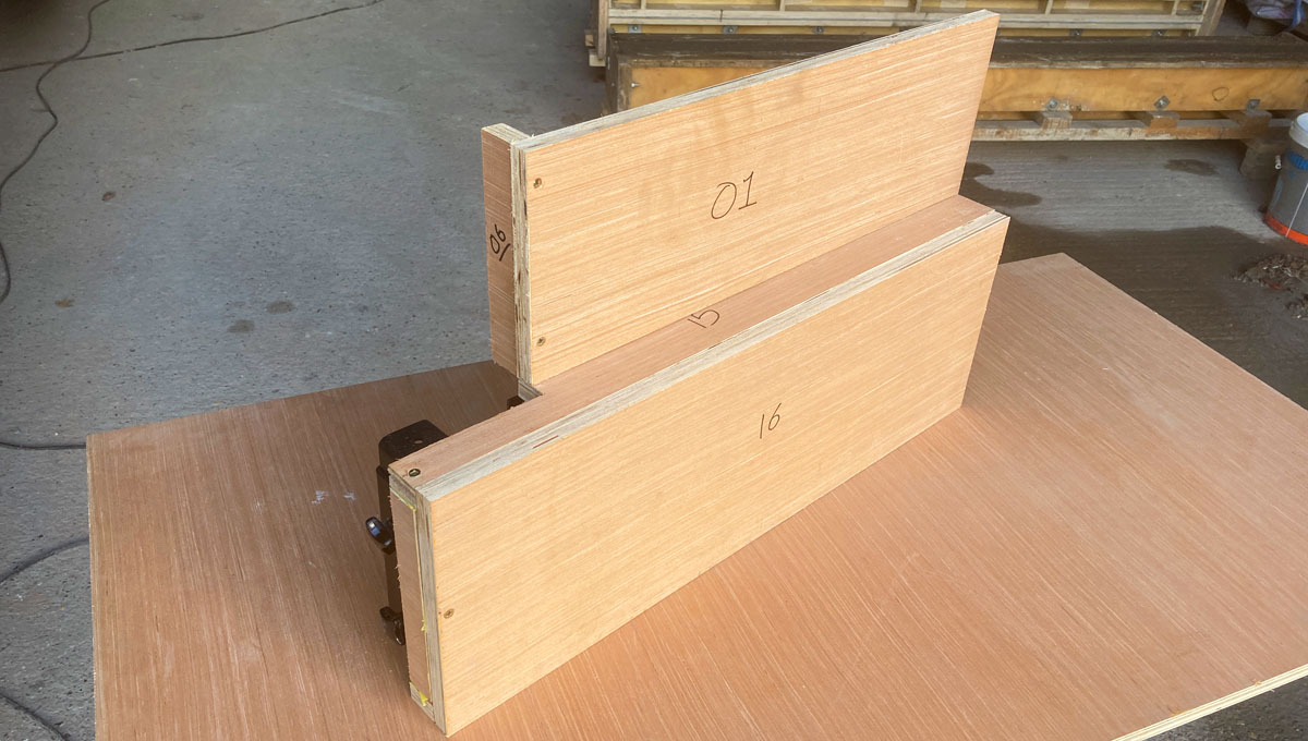 GRC visual concrete cladding panel bracket sample